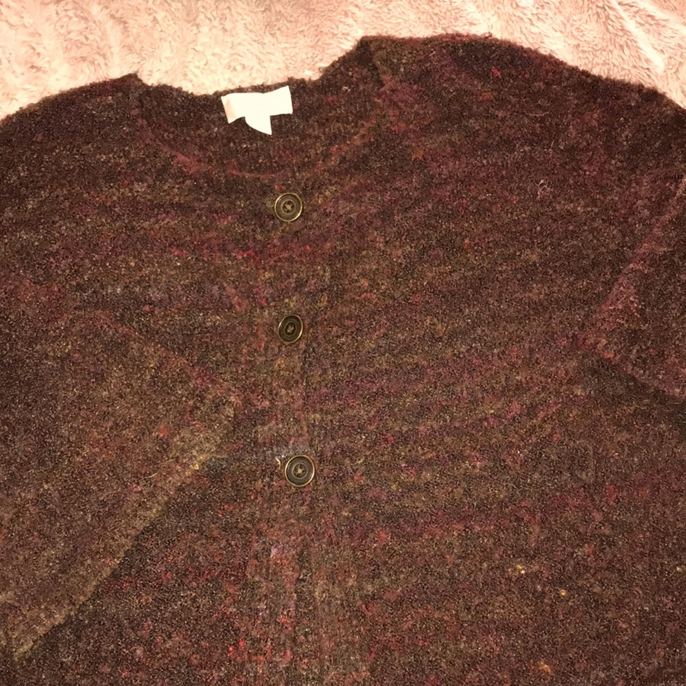 Beautiful fuzzy popcorn sweater.